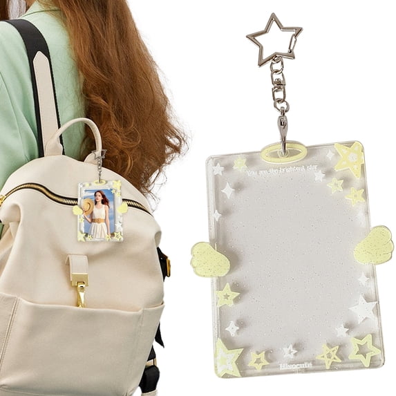 Photocard Holder Keychain Cartoon Photocard Holder ID Cards Protective Sleeve,1pcs, Yellow