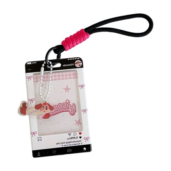 Photocard Holder,Lovely Credit Card Sleeve Pendant Keychain Badge Holder for Student/Identity Banks Cards