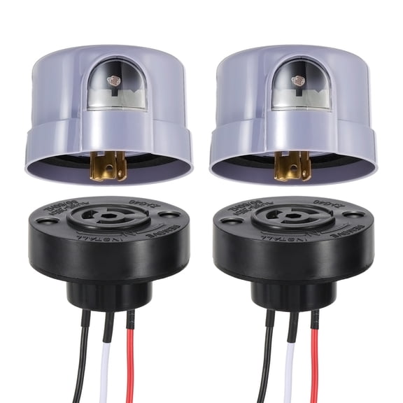 Photocell Sensor for Outdoor Lights with Mount Base 2 Pcs, Dusk to Dawn Sensor with Twist Lock IP65 1000W Auto On/Off Light Switch for LED Barn Street Parking Lot Lights, Gray