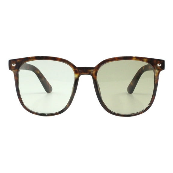 Photochromic Lens Sunglasses Classic Square Horn Rim Unisex UV400 Tortoise Green