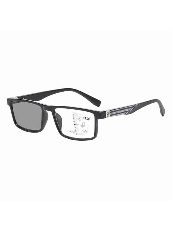 Photochromic Multifocal Reading Glasses for Men, Blue Light Filtering Progressive Lenses, Near Mid Distance Vision, +1.00 to +4.00