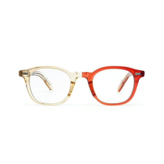 Photochromic Oval Eyeglasses Frame Color-Shifting Sunlight-Activated Color-Changing Glasses with Clear Plano Lens