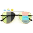 thumbnail image 1 of Photochromic Progressive Multifocal Reading Glasses Blue Light Blocking & Night Vision Metal Aviator Frame B0396, 1 of 4