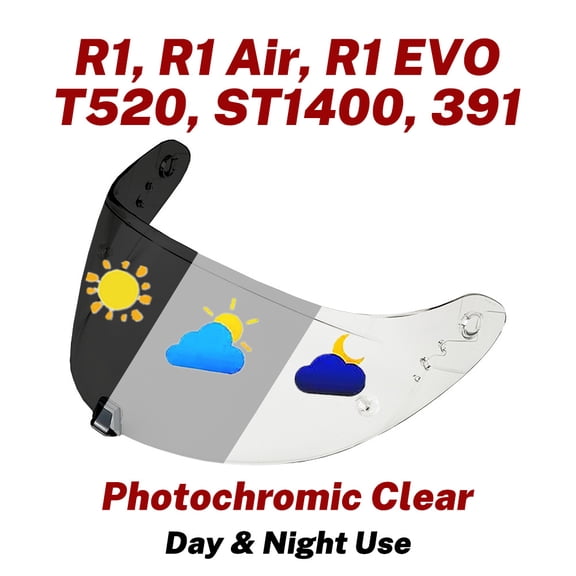 Photochromic R1 Air Visor for Scorpion EXO 391, R1 EVO, T520, ST1400 Helmet Face Shield
