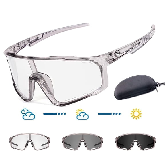 Photochromic Safety Glasses Transition Impact Resistant Cycling Glasses with UV Protection for Work, Sport
