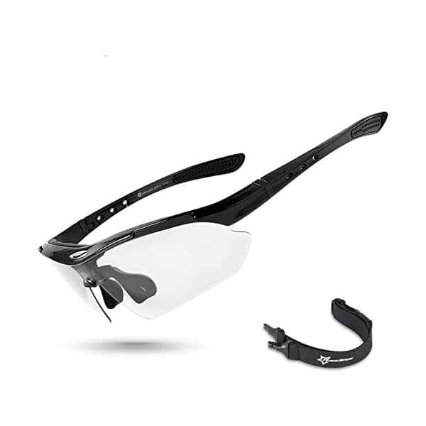 Photochromic Sports Sunglasses Mens Pickleball Glasses Cycling Glasses MTB Sunglasses, with Removable Elasctic Band