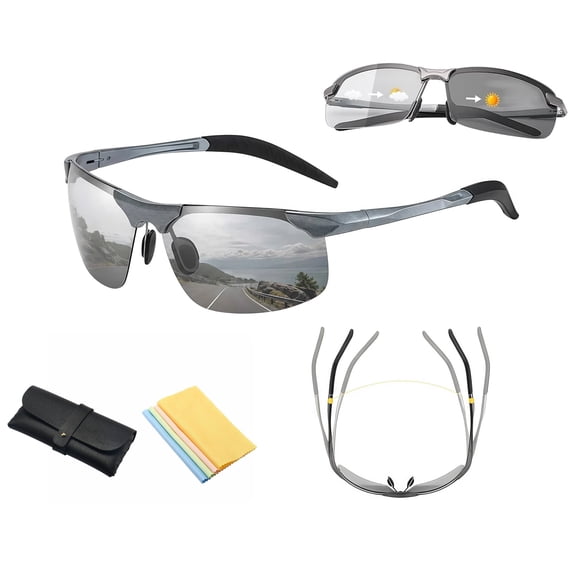 Photochromic Sunglasses with Anti-Glare Polarized Lens, Day & Night Driving Golf Uv400 Protection Z87 Safety Eyewear