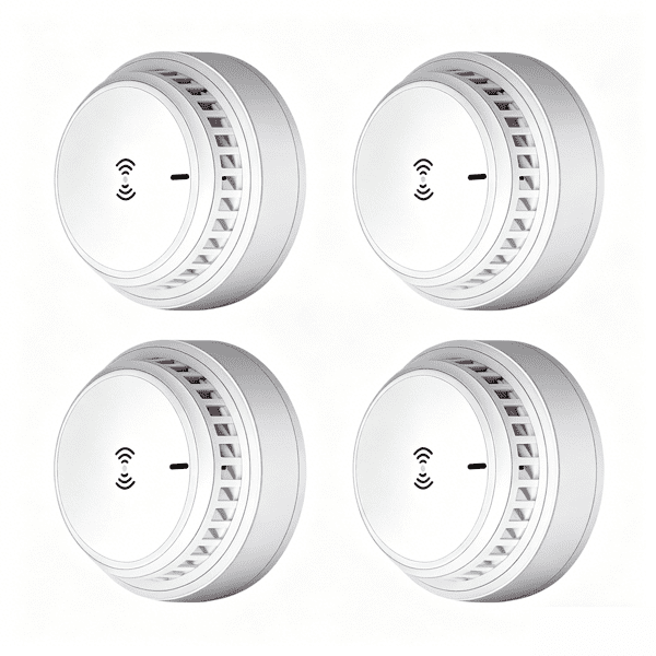 Photoelectric Smoke Alarm Detector Battery Powered 70dB Alarm LED Warning Easy Wall & Ceiling Mount Home Fire Safety Sensor 40㎡ Coverage