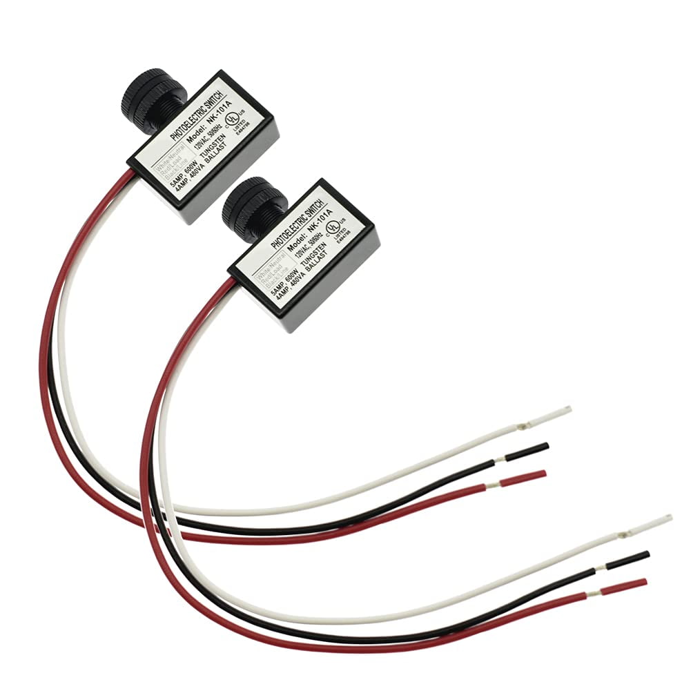 Photoelectric Switch Sensor AC 120V Dusk to Dawn Sensor Light Photocell Sensor IP65 Waterproof Photo Control for Outdoor Light,50/60Hz UL Listed
