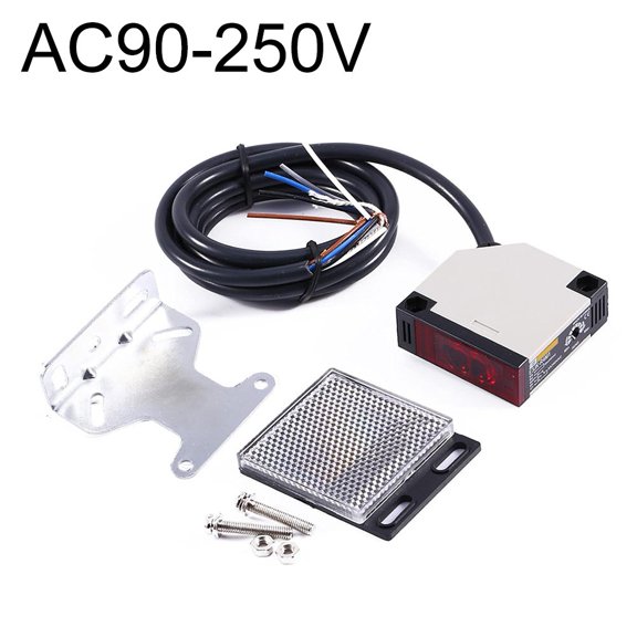 Photoelectric Switch Sensor E3JK-R4M1 Specular Reflection DC12-24V AC 90-250V 3A for Accurate Object Detection in Production Lines (AC90-250V)