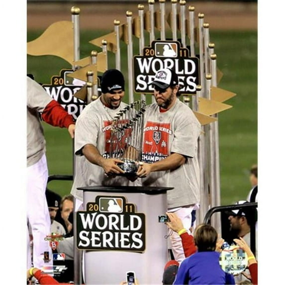 Photofile Lance Berkman & Albert Pujols with the World Series Championship Trophy Game 7 of the 2011 MLB World Series (#43) Poster (8.00 x 10.00)