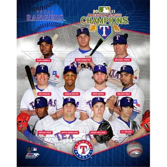 Photofile PFSAAOD17401 Texas Rangers 2011 American League Champions Composite -8 x 10 Poster Print