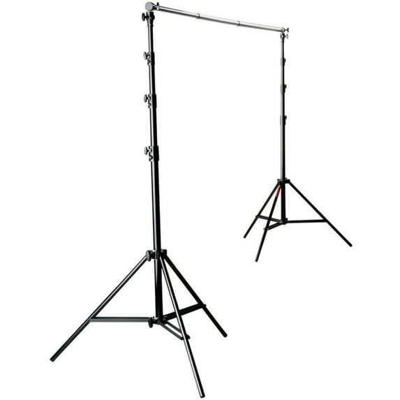 Photoflex Pro Duty BackDrop Support Kit with One BackDrop Pole, Two 12.5' Black Lightstands and Carry Bag