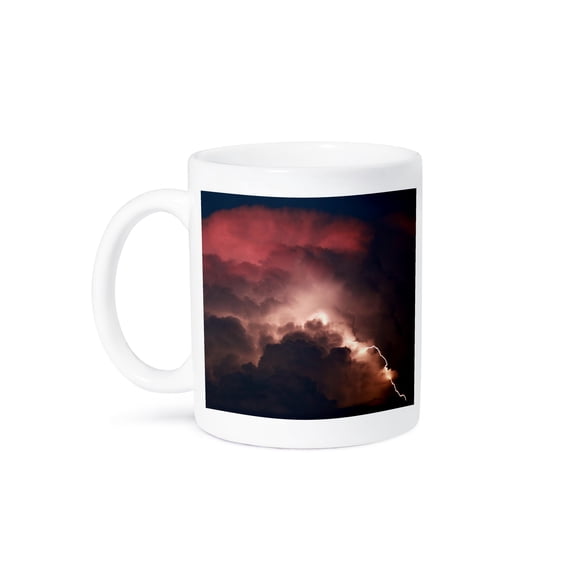 3drose, Photograph of a Colorful Thunder Cloud Producing Lightning., 15oz Mug