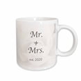thumbnail image 1 of 3drose, Photograph of a Faded Rose with Mr. and Mrs. Est 2020., 15oz Mug, 1 of 6