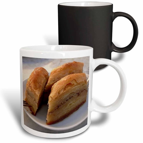 3drose, Photograph of a Traditional Turkish Filo Pastry Desert Soaked in Honey, 11oz Magic Transforming Mug