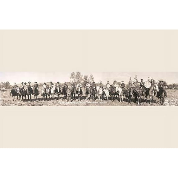 Photograph of a band on horseback at the rodeo in Pendelton Oregon. Poster Print by M.B. Marcell (18 x 24)