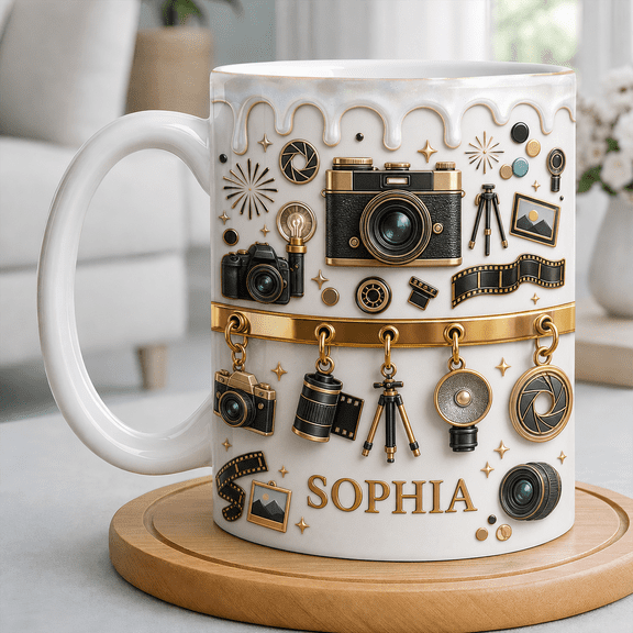 Photographer Accent Mug Personalized Camera Coffee Cup Gift for Photo Lovers