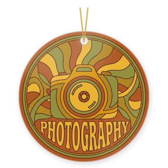 Photographer Christmas Ornament, Retro Camera Gift for Shutterbug