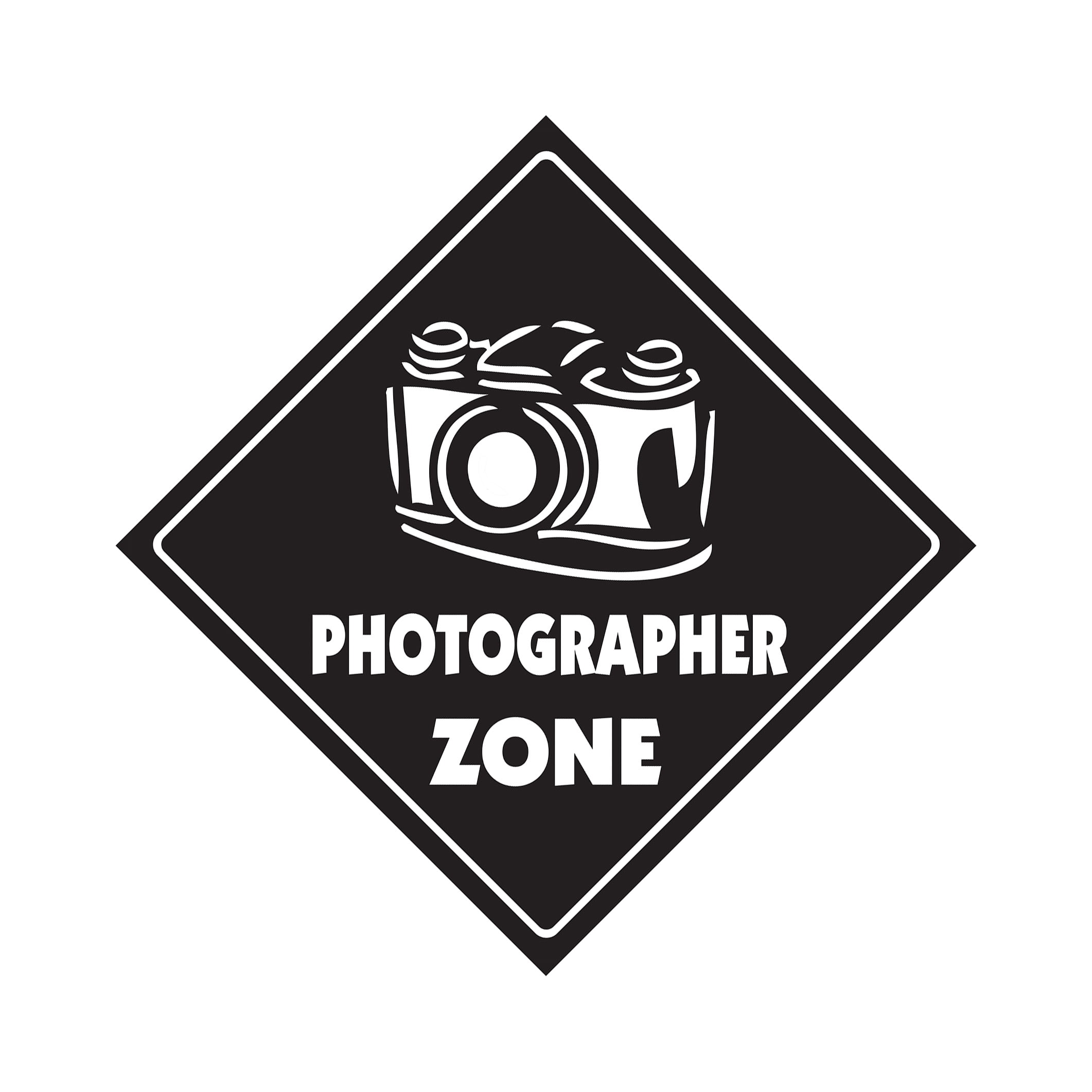 Photographer Crossing Sign Zone Xing | Indoor/Outdoor | 14