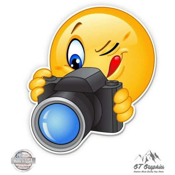 Photographer Emoji - 5" Vinyl Sticker - For Car Laptop I-Pad - Waterproof Decal