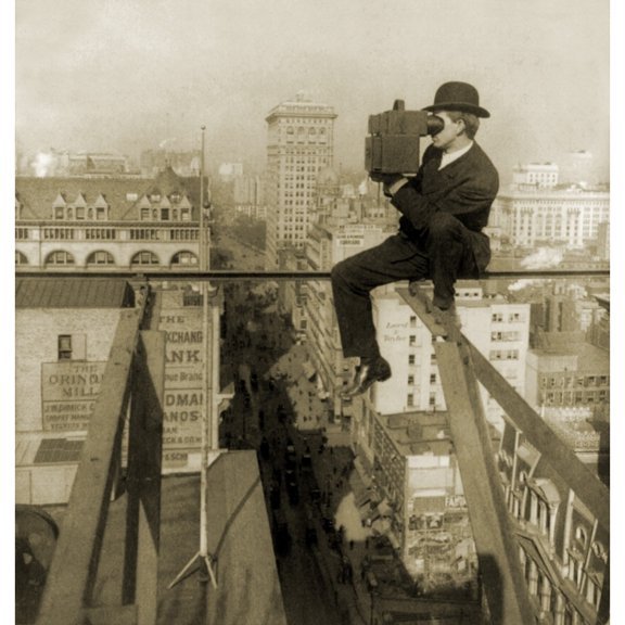 Photographer Perched On Slender Beam 18 Stories Above Pavement Of Fifth Avenue History (18 x 24)