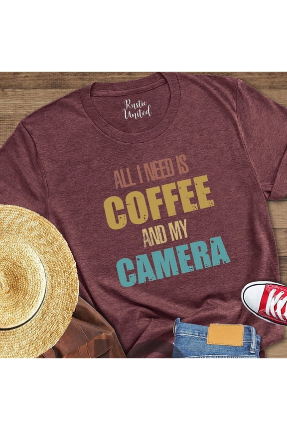 Photographer Shirt, Coffee Lover Shirt, Coffee And Camera Shirt, Photography Shirt, Women Photographer Gift, Camera Shirt, Camera Lovers T-Shirt Unisex S-5XL Hot Trending Shirt, Vintage Birthday Gift