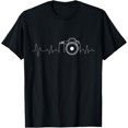 thumbnail image 1 of Photographer T-Shirt Gift Idea HeartBeat Photography Camera T-ShirtMen and women, Black T-shirt, size: Extra large, 1 of 4