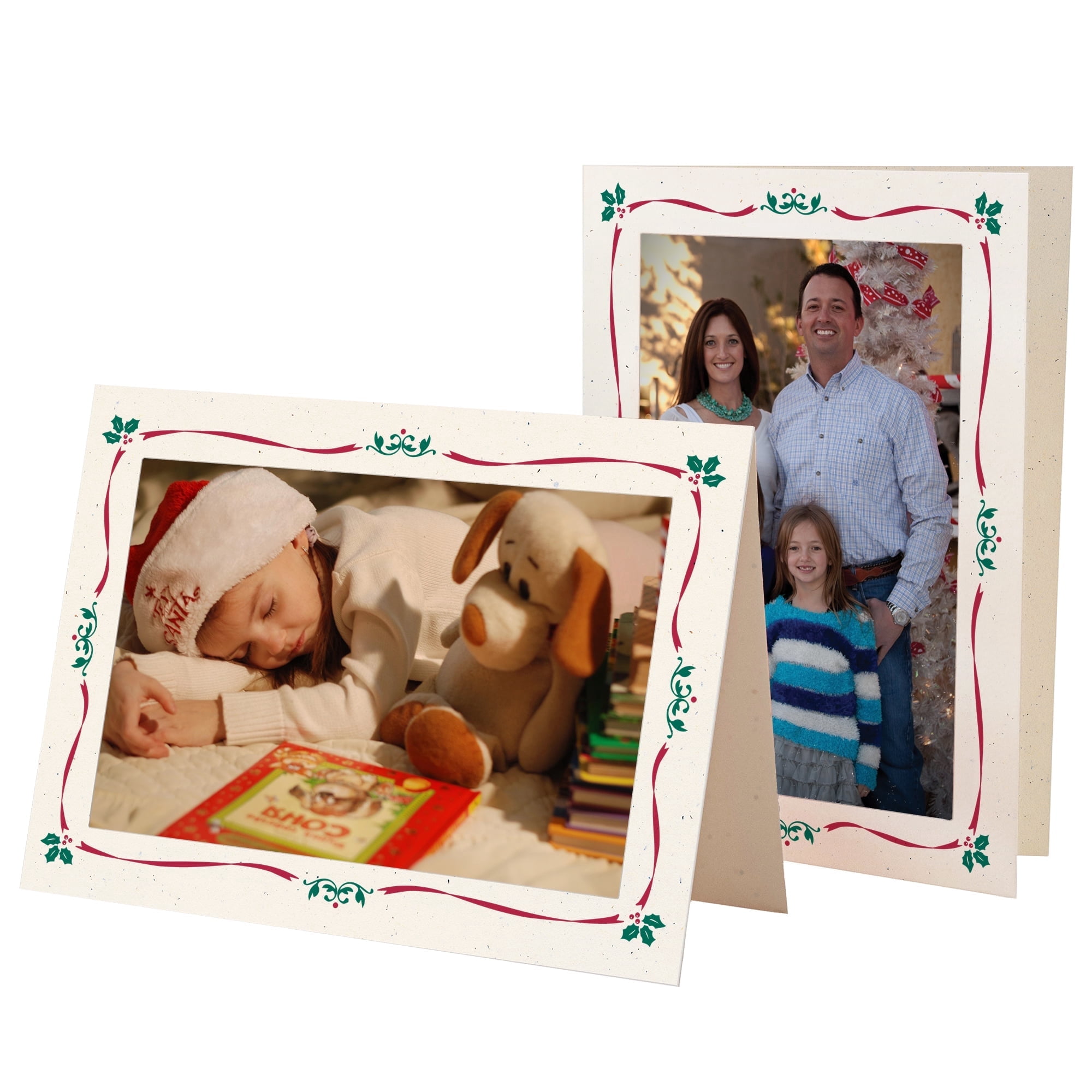 Photographer's Edge, Photo Insert Card, Natural with Holiday Border ...