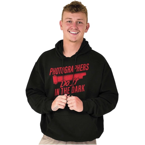 Photographers Do It In Dark Camera Unisex Plus Fleece Graphic Hoodie Brisco Brands 2X