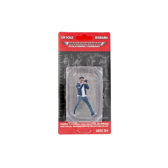 "Photographers" Figure #6, Black/Gray - Showcasts AD-25306 - 1/24 Scale Resin Diorama Figurine