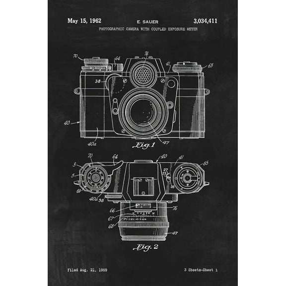 Photographic Camera Patent Art Print