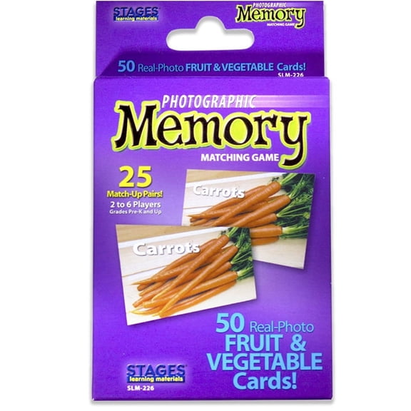 Photographic Memory Matching Game, Fruit & Vegetables