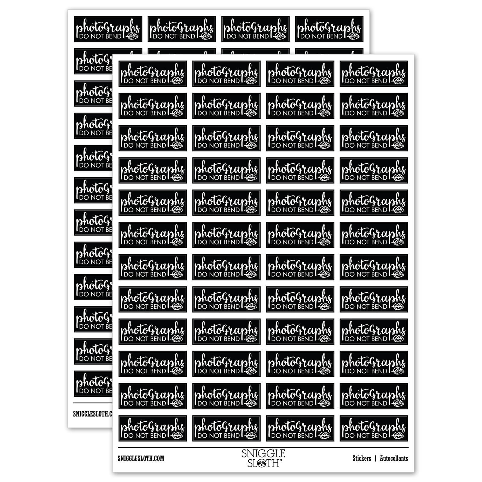 Photographs Do Not Bend Leaf Detail Sticker Set Black Gloss Finish