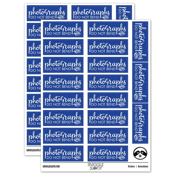 Photographs Do Not Bend Leaf Detail Sticker Set - Dark Blue - Matte Finish - 2.00" Large