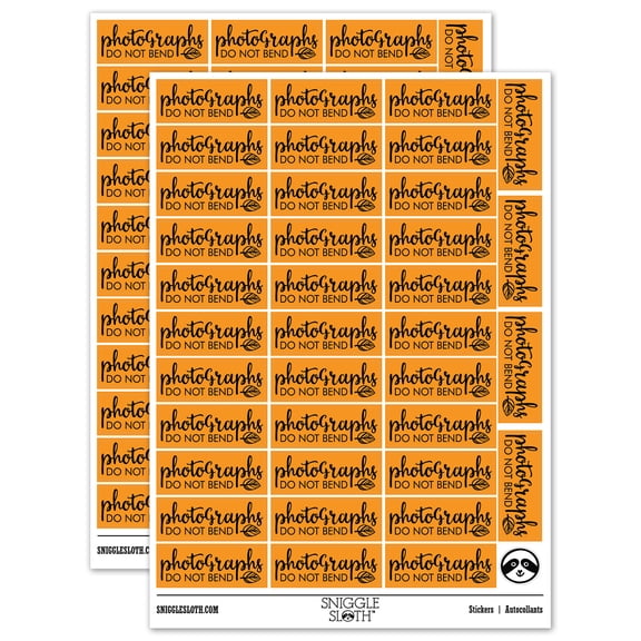 Photographs Do Not Bend Leaf Detail Sticker Set - Orange - Gloss Finish - 1.5" Small