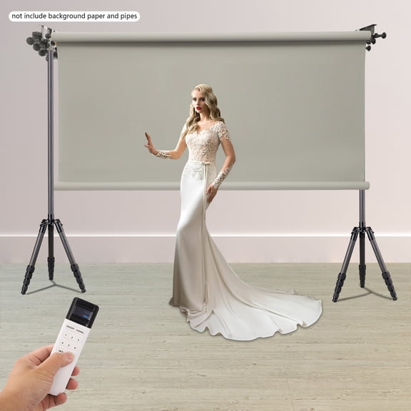 Photography 4 Roller Electric Wall Ceiling Mount Background Mechanism with Remote Control Workspace Magazine Studio Live Streaming Room