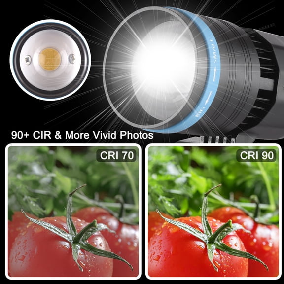 Photography 50W Compact Focusing Video Light COB Photography Continuous Light 5500K Dimmable CRI90+ Built-in Magnifying Lens With Remote Control 5pcs Color Filters For