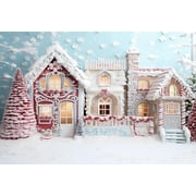 Photography Backdrop Christmas Dreamy House Pink Gingerbread for Kids Princess Birthday Party Backgrounds Photo Studio