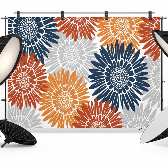 Photography Backdrop Pastoral Colorful Sunflower Photo Background 5x7ft,Portrait Photo Props Booth Background Photoshoot Studio, Watercolor Blossom Floral Photography Backdrops for Video Party