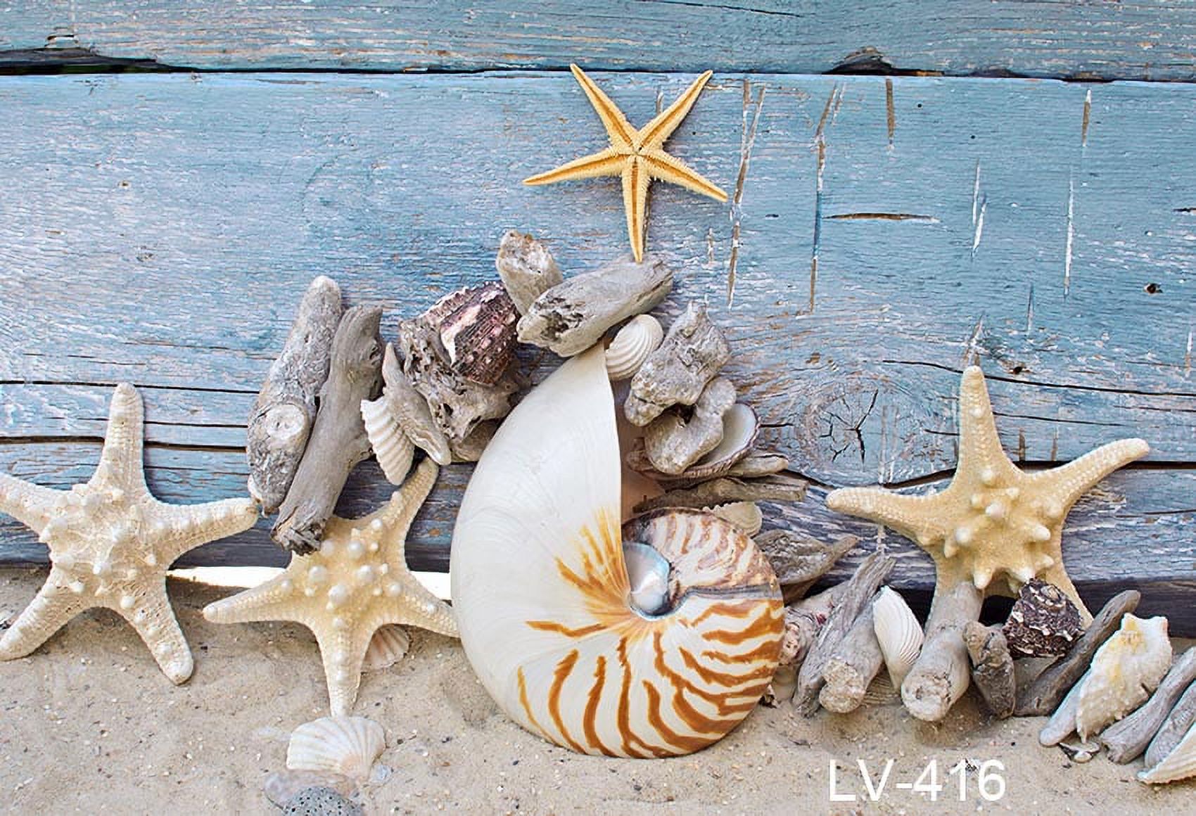Fish Net Backdrop Photography Backdrop Summer Holiday Sea Beach Star Fishing net Wood ...