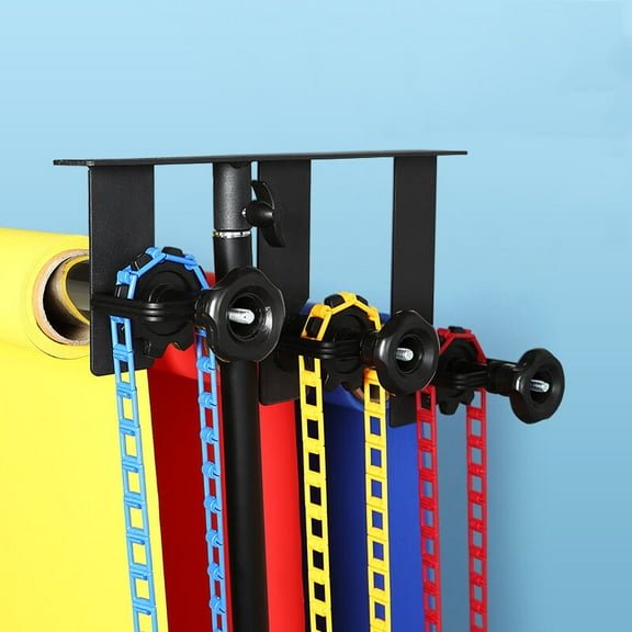 Photography Backdrop Support System, Wall Mounted Studio Background Holder with 4 Roller