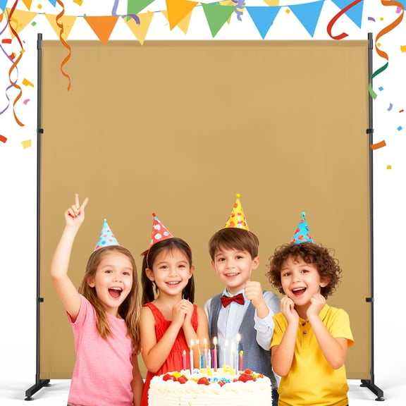 Photography Backgroud/Backdrop –Width Adjustable Thick & Opaque Fabric for Studio, Party, or Video Backdrop– Perfect for Single Panel Room Divider/Privacy Screen (Khaki, 6FT X 6FT)