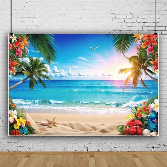 Photography Background 150x100CM Summer Beach Theme Backdrop Travel Surf Partys Decorations Background Cloth