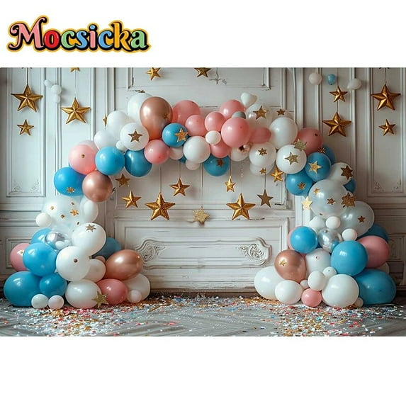 Photography Background 4th of July Independence Balloons Kids Birthday Cake Smash Portrait Decor Backdrop Photo Studio