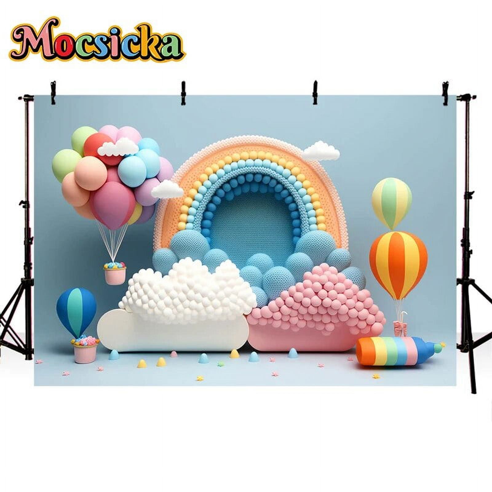 Bohemian Pampas Grass Balloon Girl Birthday Party Cake Smash R Backdrop Photo Studio