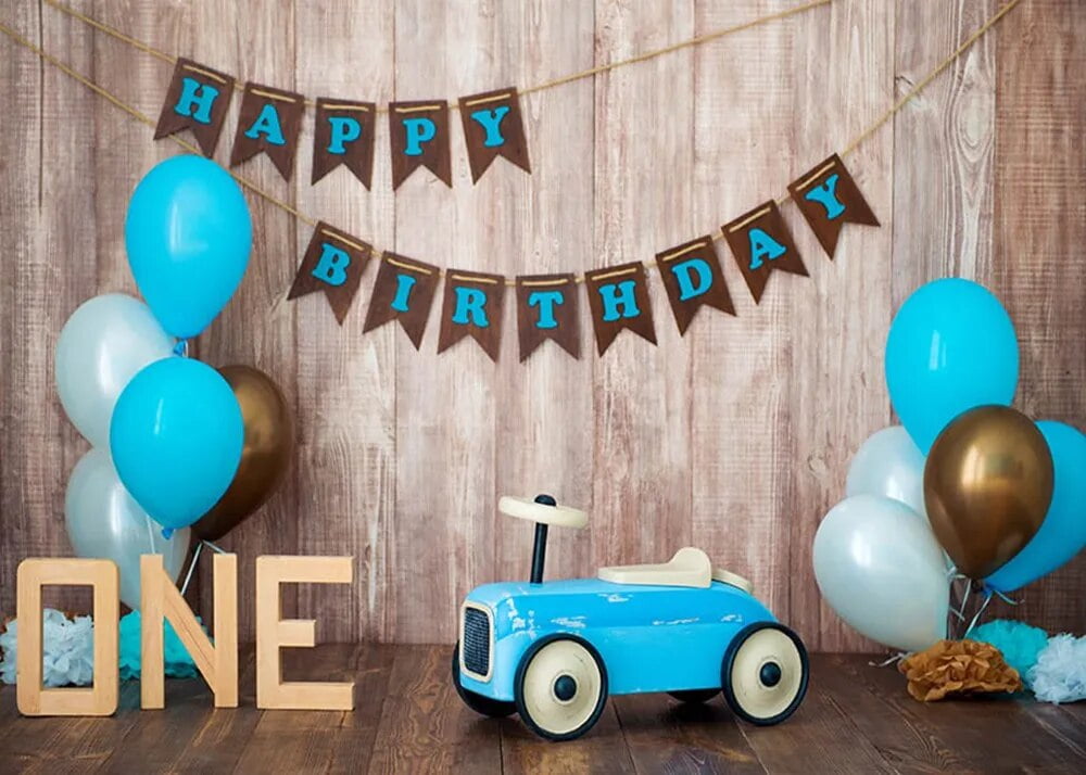 Photography Background Balloons Boy Girl 1st Birthday Party Cake Smash ...