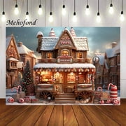Photography Background Christmas Gingerbread House Candy Shop Snow Kid Family Party Portrait Decor Backdrop Photo Studi