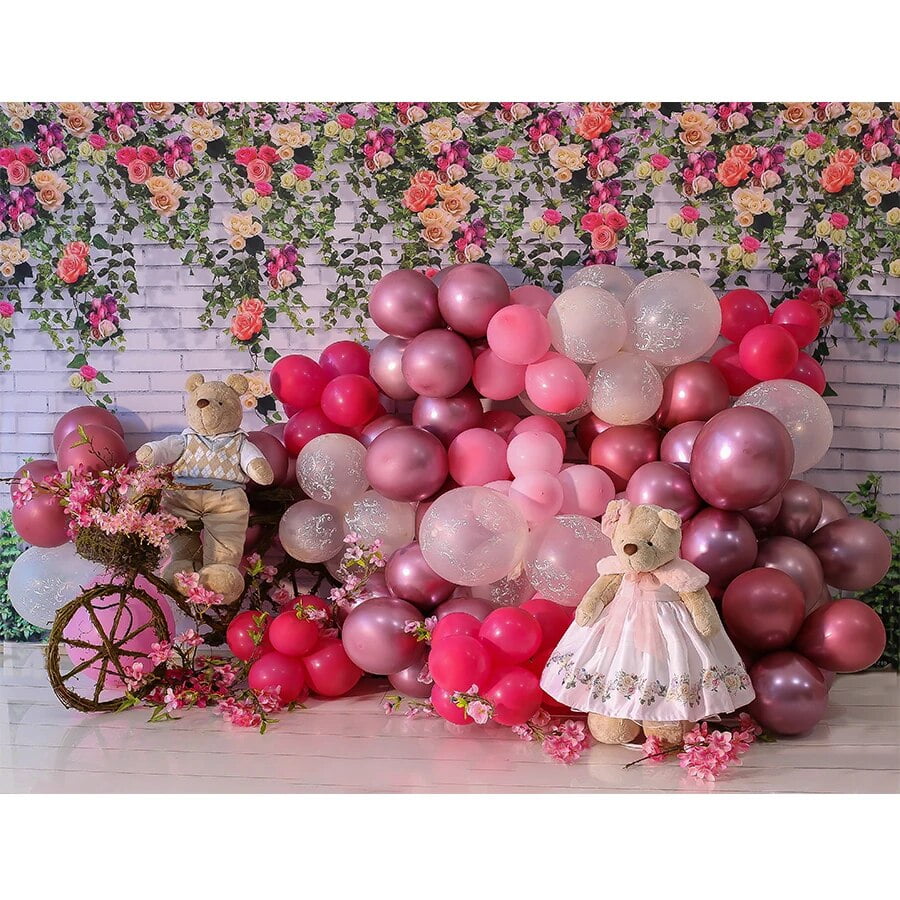 Photography Background Color Balloons Bohemian Boho Girl Boy 1st ...