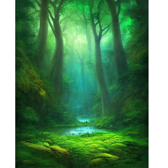 LYWYGG 8x6FT Dreamy Forest Garden Backdrop Elf Forest Garden Background